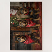 暖炉クリスマスまでにオーストラリアのケルピー ジグソーパズル (縦)