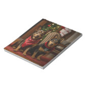 暖炉クリスマスまでにオーストラリアのケルピー ノートパッド (回転)