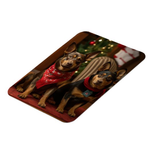 暖炉クリスマスまでにオーストラリアのケルピー マグネット (左側)