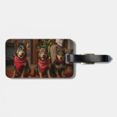 暖炉クリスマスまでにオーストラリアのケルピー ラゲッジタグ (裏面横)