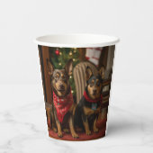 暖炉クリスマスまでにオーストラリアのケルピー 紙コップ (裏面)
