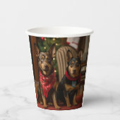 暖炉クリスマスまでにオーストラリアのケルピー 紙コップ (正面)