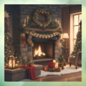 暖炉クリスマスウィンドウの固定 ウィンドウサイン (シート3)