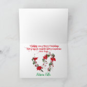 暖炉クリスマスツリーの猫正面 シーズンカード (内部)