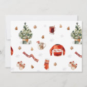 暖炉ストッキング&クリスマスツリー写真 招待状 (裏面)