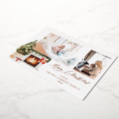 暖炉ストッキング&クリスマスツリー写真 箔招待状 (回転した状態)