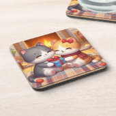 暖炉ドリンクのコースターに愛された子猫 コースター (左側)