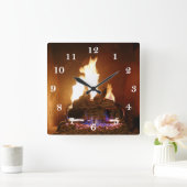暖炉時計 スクエア壁時計 (ホーム)