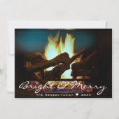 暖炉素朴火ウッドコージーウォームホリデーカード カード (正面)