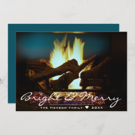 暖炉素朴火ウッドコージーウォームホリデーカード カード