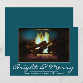 暖炉素朴火ウッドコージーウォームホリデーカード カード
