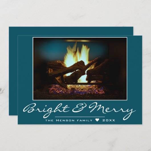 暖炉素朴火ウッドコージーウォームホリデーカード カード (正面/裏面)