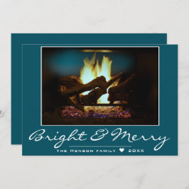 暖炉素朴火ウッドコージーウォームホリデーカード カード