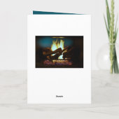 暖炉素朴火ウッドコージーウォームホリデーカード カード (裏面)