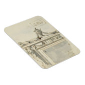 暖炉（ペンとインク）のスケッチデザイン マグネット (右側)