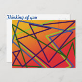 暖熱狂するかい背景の線お洒落 ポストカード (正面/裏面)