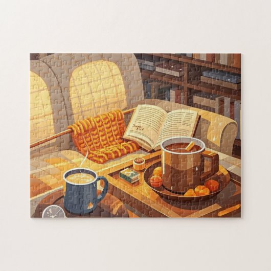 暖祝かい夜の毛布を編んだ ジグソーパズル (横)