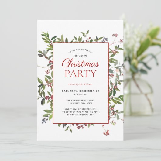 暖素朴かいウィンターベリーホリデーパーティー 招待状 (スタンド正面)