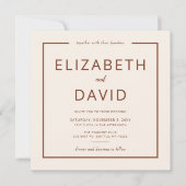 暖素朴かいテラコッタモダンミニマ結婚リスト 招待状 (正面)