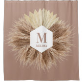 暖素朴かいニュートラルカラーズモノグラム シャワーカーテン (正面)