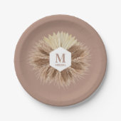 暖素朴かいニュートラルカラーズモノグラム ペーパープレート (正面)