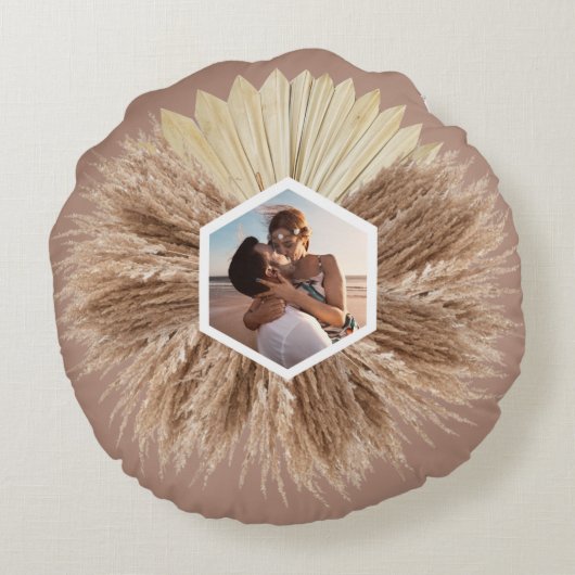 暖素朴かいニュートラルカラーズモノグラム ラウンドクッション (裏面)