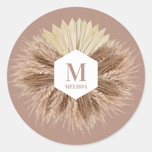 暖素朴かいニュートラルカラーズモノグラム ラウンドシール (正面)