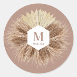 暖素朴かいニュートラルカラーズモノグラム ラウンドシール
