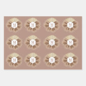 暖素朴かいニュートラルカラーズモノグラム ラッピングペーパーシート (正面)