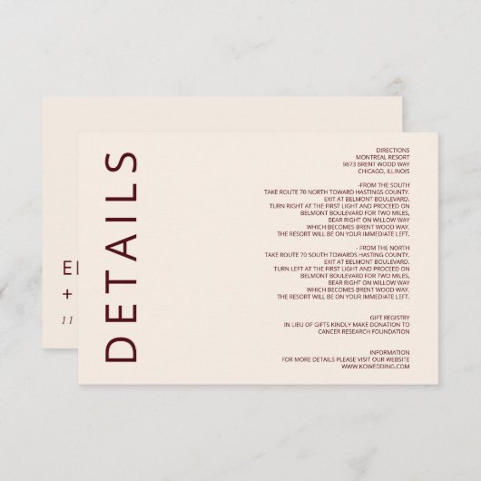 暖素朴かいバモダンルガン結婚ディ エンクロージャーカード (正面/裏面)