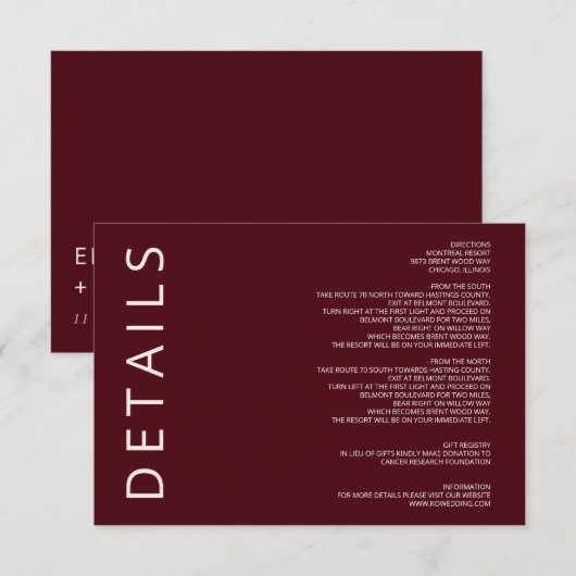 暖素朴かいバモダンルガン結婚ディ エンクロージャーカード (正面/裏面)