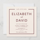 暖素朴かいバモダンルガン結婚ディ 招待状 (正面)