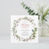 暖素朴かい冬のベリーリースクリスマスパーティー 招待状 (スタンド正面)