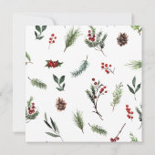 暖素朴かい赤い冬のリースクリスマスパーティー 招待状 (裏面)