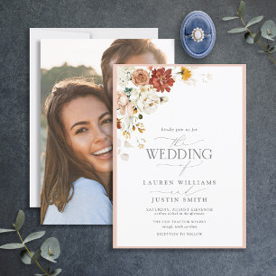 暖自然かいフローラ書道結婚写真 招待状