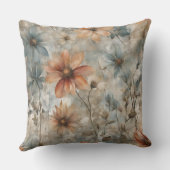 暖自然かいブルーフローラホームデコールプリント クッション (裏面)