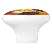暖色にカエデ葉の葉の領域 セラミックノブ (側面)
