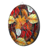 暖色にカエデ葉の葉の領域 ダーツボード (正面右)