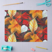 暖色にカエデ葉の葉の領域 薄葉紙 (クラフト)