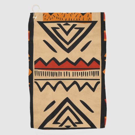 暖色のアフリカの背景 ゴルフタオル (正面)