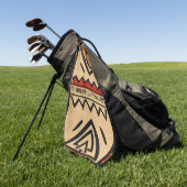 暖色のアフリカの背景 ゴルフタオル (グリーン)