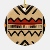 暖色のアフリカの背景 セラミックオーナメント (裏面)