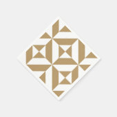 暖色のジオメトリックデコパターン スタンダードカクテルナプキン (角)