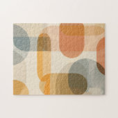 暖色の丸い型枠の背景 ジグソーパズル (横)