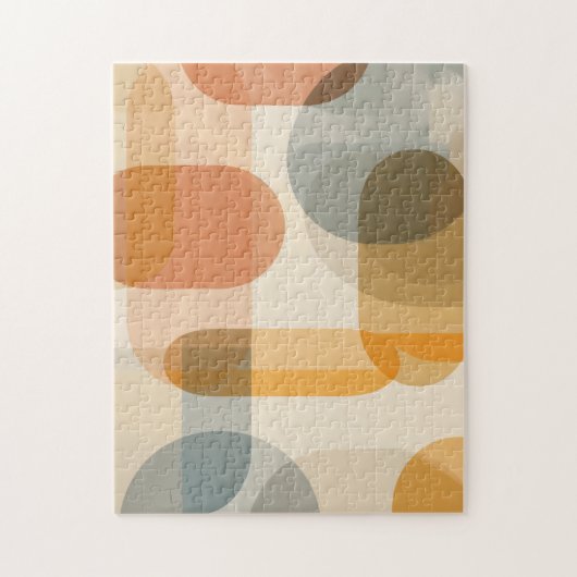 暖色の丸い型枠の背景 ジグソーパズル (縦)