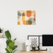 暖色の丸い型枠の背景 ポスター (ホームオフィス)