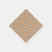 暖色の幾何学的な八角形パターン スタンダードカクテルナプキン (角)