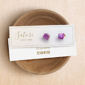 暖色シルバーグレーグラデーションスクリプトスタッドイヤリングディスプレイ