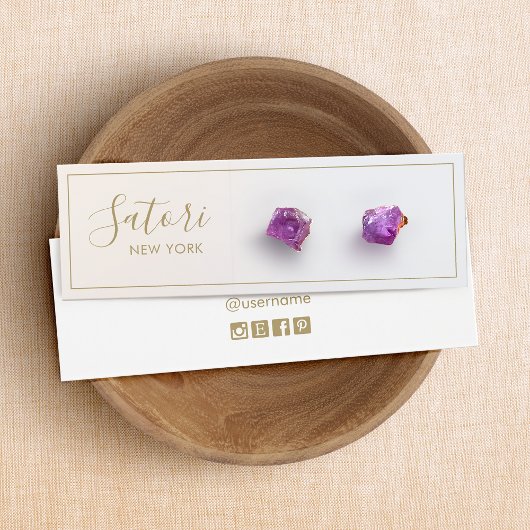 暖色シルバーグレーグラデーションスクリプトスタッドイヤリングディスプレイ