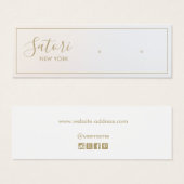 暖色シルバーグレーグラデーションスクリプトスタッドイヤリングディスプレイ (正面&裏面)